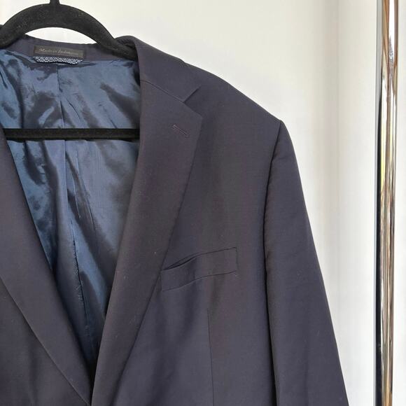 Lauren Ralph Lauren Navy Wool Blazer Gold Button Academia Career Mens 48 Long - Picture 3 of 10